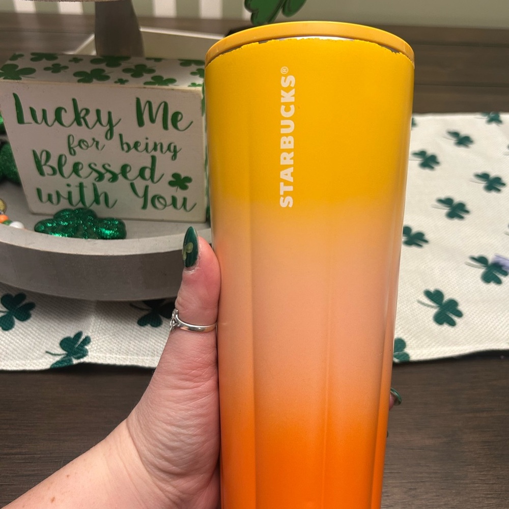 Starbucks Orange metal Tumbler